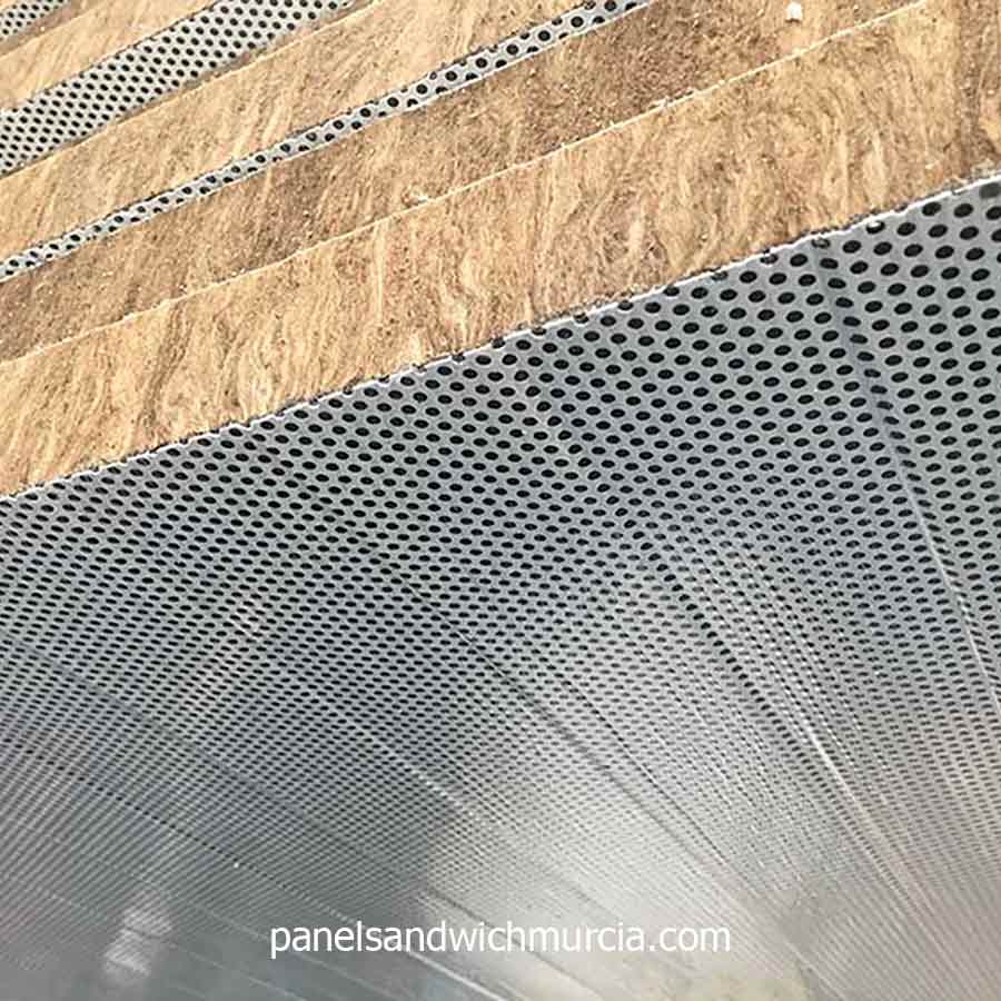 Panel sándwich acústico lana de roca