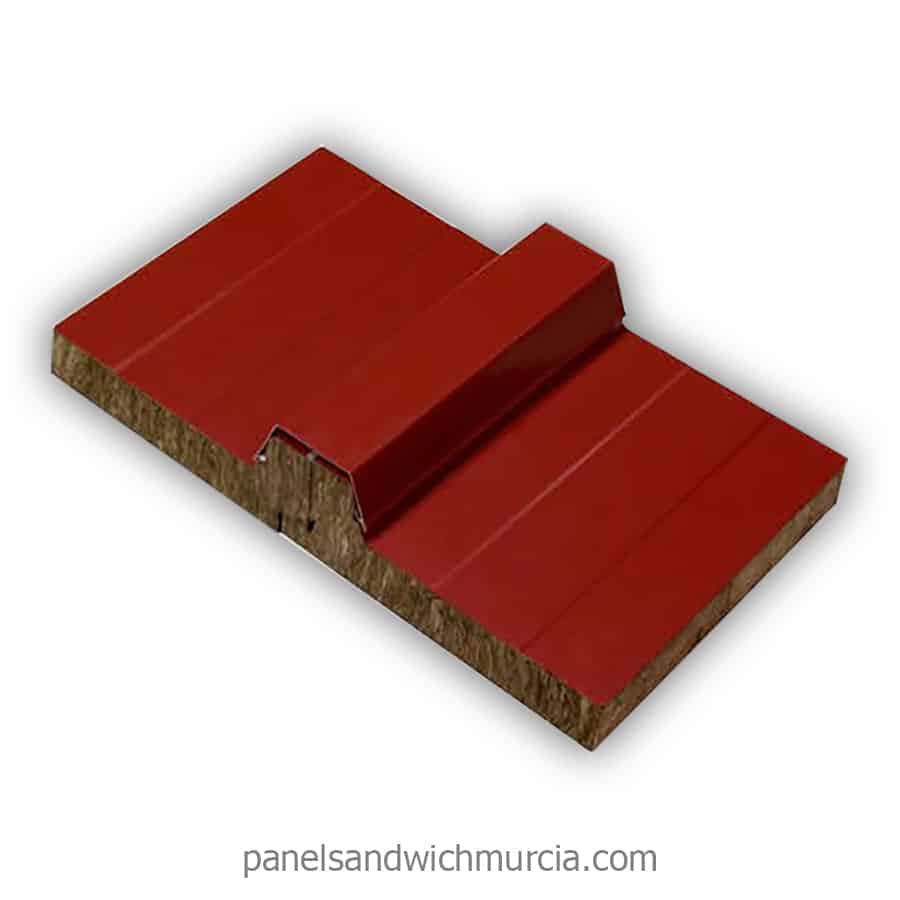 Panel sándwich cubierta lana de roca
