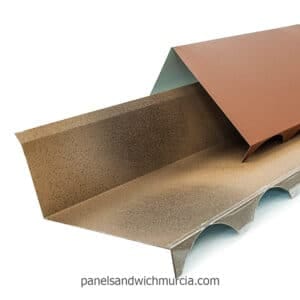 Remate sobre pared panel teja